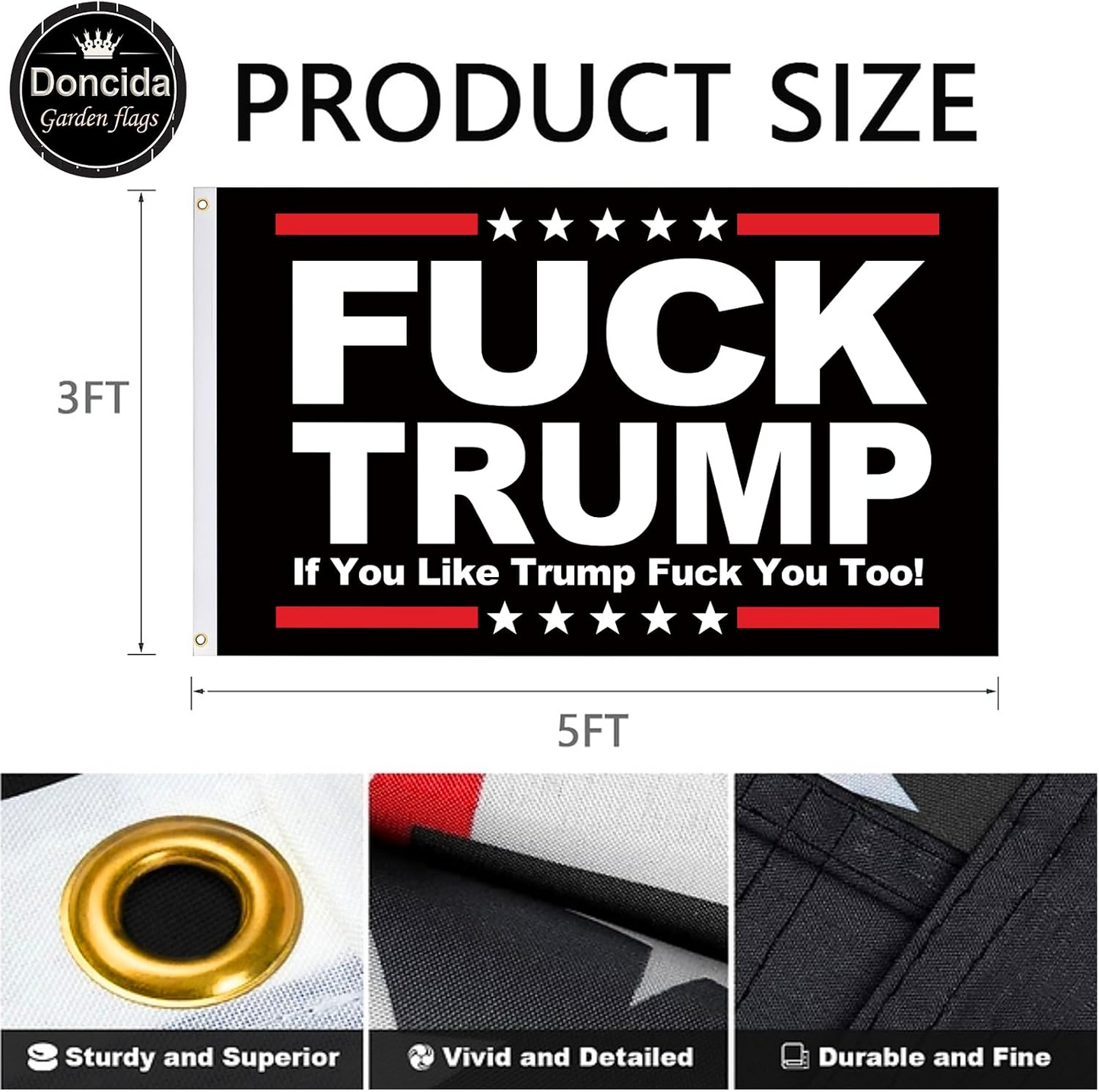3x5 Foot Funny Statement Flag – Vivid Color Outdoor Banner with Double Stitched Edges & Durable Brass Grommets